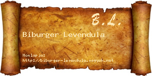 Biburger Levendula névjegykártya